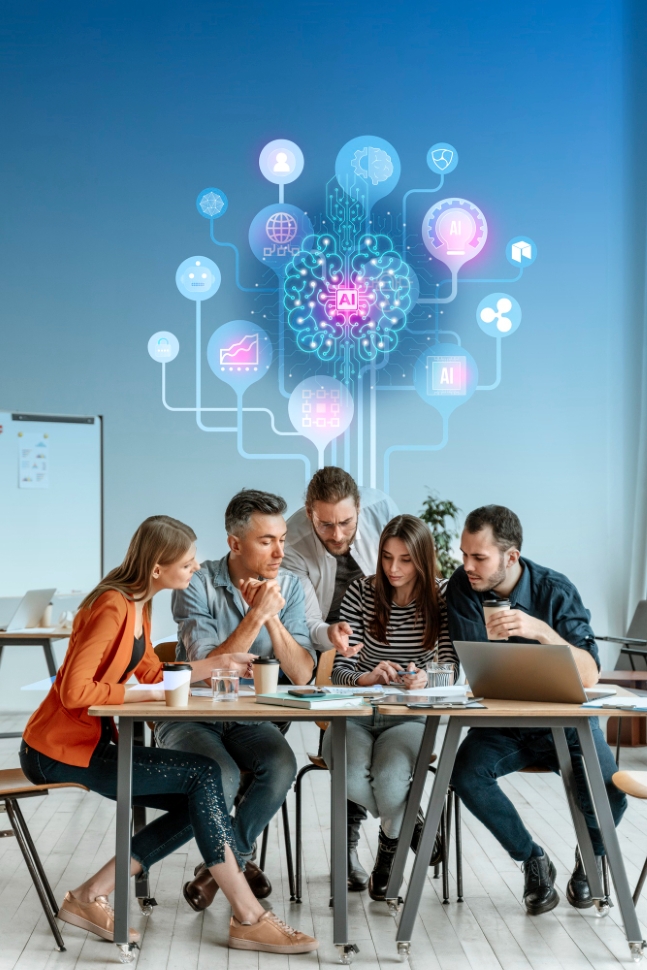 small person-using-ai-tool-job